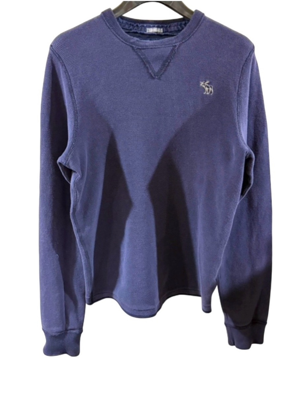 VTG Y2K Abercrombie & Fitch Navy ‘Muscle’ Crewneck Waffle-Knit Top Size Men’s XL